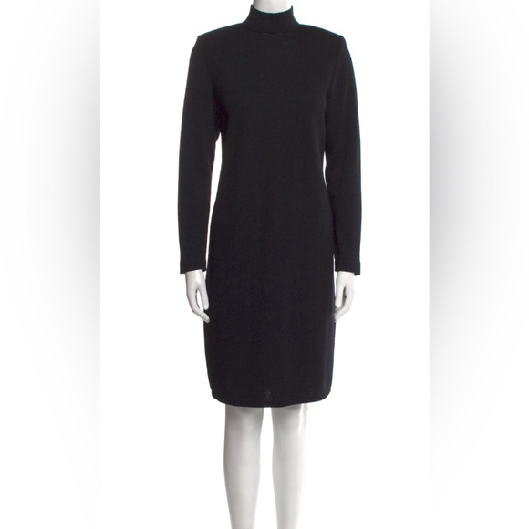 St. John Vintage Classic Black Knit Knee Length Dress